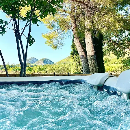 Entre Vignes Et Horizon Appartement Avec Jacuzzi Privatif Et Piscine Commune Chauffee Sablet Exterior foto